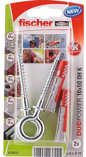 Duopower Dübel, Bi-Material, mit Fischer Schaft (Ø10 mm/2 Stück) – Durchmesser Bohrer/Menge: Ø10 mm/2 Stück