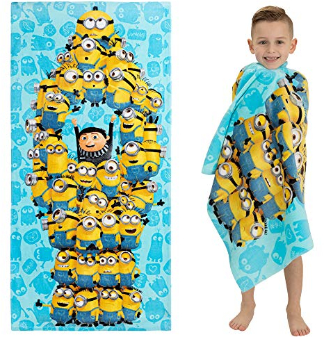 Franco Minions The Rise of Gru Kinder-Badetuch, superweich, Baumwolle, 147,3 x 71,1 cm, Minions The Rise of Gru