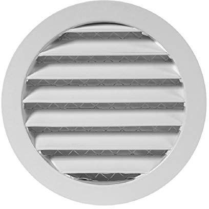 160mm Rejilla de Ventilación Redonda - Rejilla de Ventilación con Malla - Aluminio Blanco