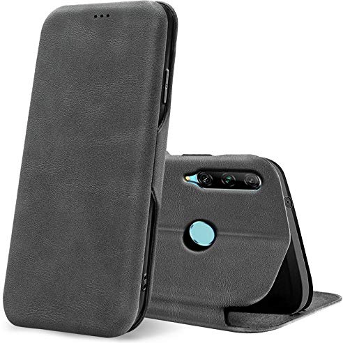 CoolGadget Klapphülle für Huawei P Smart+ 2019, PU Leder, Kartenfach, Magnetverschluss, Standfunktion, Rundumschutz - Grau