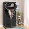 COSTWAY Fabric Wardrobe, Portable Single Clothes Closet with Hanging Rail, Foldable Garment Storage Cabinet Space Saving Organiser for Bedroom Cloakroom Dorm, 75 x 50 x 172cm (Black)