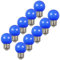Aiwerttes LED 2W E27 G45 Glühbirne für Partybeleuchtung, Outdoor Patio Party Weihnachten, LED Farbige GolfBall Glühbirne - Blau, 10er Pack