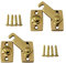 QCAA Solid Brass Shutter Bar/Door Latch, 7/8 x 2-3/32, Polish Brass, 2 Pack, Made in Taiwan
