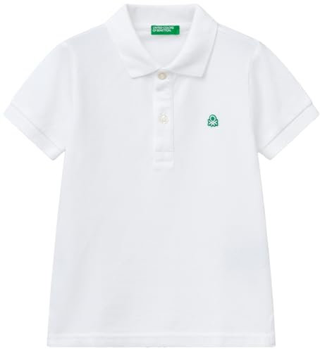 United Colors of Benetton Jungen POLOPULLOVER M/M 3089G3008 KURZÄRMLIGES POLOHEMD, Weiß 101, XXS