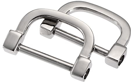 sourcing map 2 Stück 25mm (0,98) U-Form Hufeisen D-Ringe Einschraubschnalle für Heimwerker Silber Farbton
