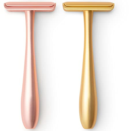 JUWITA® Ergonomisch geformter Rasierhobel für Damen mit Sicherheitskopf inkl. 5 Astra Rasierklingen - Rasierhobel Damen - safety razor - Rasierhobel set - Rasierhobel Frauen - Sicherheitsrasierer