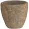 matches21 - Vaso per piante in cemento, ornamenti decorativi da giardino, in rilievo, effetto anticato, per primavera, marrone, 1 pezzo, Ø 22,5 x 20 cm
