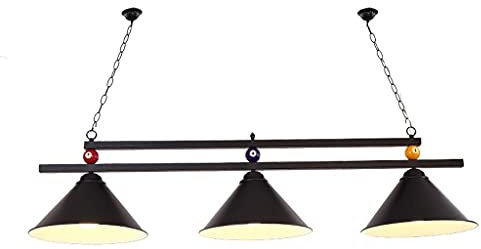 Schwarz Acht Snooker Hängende Pool Kronleuchter Mit 3 Lichter Schatten,Industriell Kreativ Billardhalle Pendelleuchten Zum Küche,Esszimmer,Bar,Verein,Schlafzimmer Beleuchtung AA+