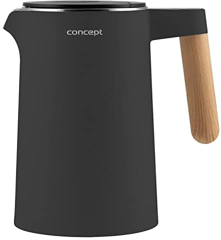 Concept RK3302 Wasserkessel Wasserkocher mit Temperaturregelung 1,5L KEEP WARM-Funktion Wasserstandanzeige 360° Drehbare Basis 2200W Anthrazit