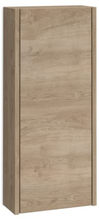 Joker Mueble Auxiliar de Baño Suspendido 1 Puerta con Cierre Amortiguado| Armario Baño Colgante 80cm de Alto x 34,9cm de Ancho x 17cm | Roble Natural