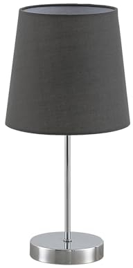 Lindby Tischlampe Leza (Modern) in Chrom aus Metall (1 flammig, E14) - Textil Tischleuchte Schreibtischlampe Nachttischlampe Wohnzimmerleuchte