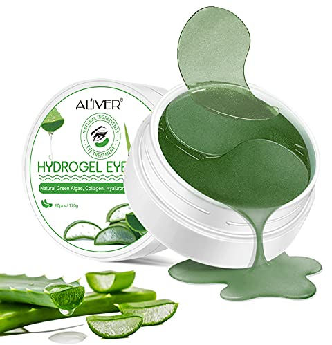 Augenpads 60pcs Eye Pads Hyaluronsäure & Collagen Augenpads Gegen Augenringe Anti Aging Augenpflege Eye Mask Feuchtigkeit spendende Anti Falten Eye Pad (Aloe Vera)