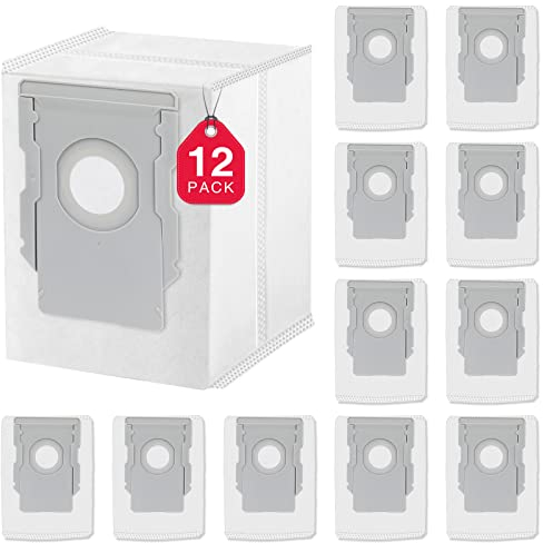 12 Stück i7 Staubsaugerbeutel Ersatz Staubbeutel für iRobot Roomba i7 i7+ i7 Plus S9 S9+ i3 i3+ i4 i4+ i6 i6+ i8 i8+ j7 j7+ E5 E6 E7, JORAIR i7 Beutel für Allen Clean Base Modellen i-/s-/jSerie