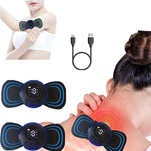 Nackenmassagegerät, EMS Trainingsgerät, Massagegerät Nacken Schulter, Bauchtrainer Elektrisch Massage von tiefem Gewebe Elektrostimulatoren für Nacken, Rücken, Schulter, Beine-2 pcs
