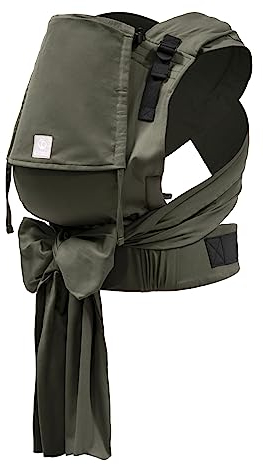 Porte-bébé Stokke Limas Carrier Plus, Vert olive - Version 2023 (OCS) - Porte-bébé à demi-boucle - Trois options de portage - de 1 mois/4 à 18 kg