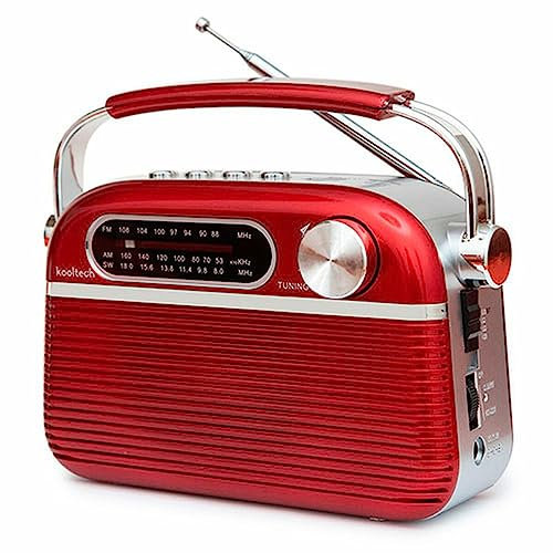 Radio Portátil Bluetooth Kooltech Rojo Vintage