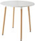 HJhomeheart Table de Salle à Manger Ronde Moderne avec Plateau Blanc, Structure en Métal Robuste et Pieds en Bois de hêtre pour Bureau Salle à Manger, 80 x 80 x 75 cm
