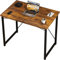 Devoko Scrivania per Computer 80 x 50 x 75 cm, Scrivania Piccola, Scrivania PC da Ufficio, Scrivania salvaspazio per Studio, Camera da Letto,Stile Industriale, Struttura in Metallo, Marrone vintage