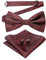 JEMYGINS Herren Fliege mit Cashewblütendesign Retro-Design mit Manschettenknöpfen und Einstecktuch,Rosa, Braun, Dunkelrot, Braun, Kemlin-Rot