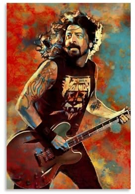 BBAUER Dave Grohl Singer Poster Dekorative Malerei Leinwand Wandkunst Wohnzimmer Poster Schlafzimmer Malerei,Wandkunst Bilddruck Moderne Familienzimmer Dekor 08x12inch(20x30cm)