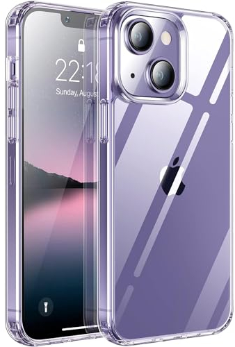 Oprimio Premium-Series für iPhone 13 Hülle Transparent [Nie Vergilbung] [Deutsche Material] [Kratzfeste PC-Rückseite] Durchsichtige Handyhülle