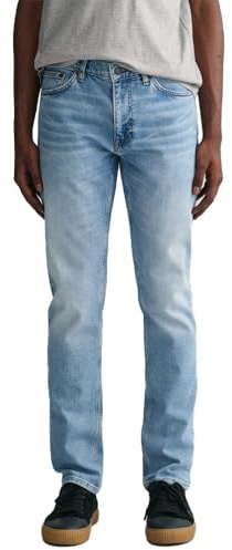 GANT Men's Slim Jeans, Light Blue Vintage, 42 W/30 L