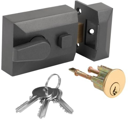 Security Solutions - Deadlocking Double Nightlatch - Standard - Gunmetal - Fixings Included