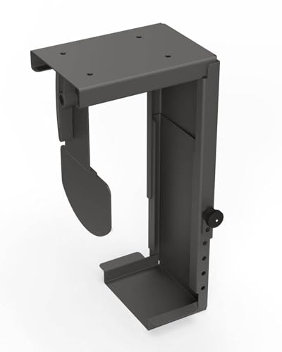Gedotec PC mount under desk | 1 set computer mount black for under desk up to 20Kg | also as PC mount wall or under desk mount | PC mount for desk server rack