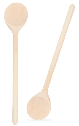 SOHFA 2x Kochlöffel aus Holz | europäisches Buchenholz - 2er Set Holzkochlöffel 25cm Holzlöffel runder Kochlöffel | nachhaltig aus 100% FSC Holz