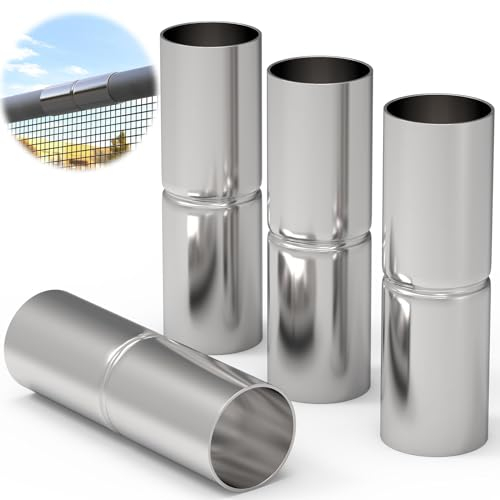 Fixirons Oberschienen-Zaunhülse, 4 Stück, 3,5 x 15,2 cm, Oberschienen-Hülse, Kettenglied-Zaunteile, obere Schienenhülse für Maschendrahtzaun, Kettengliedzaun, Oberschienen-Adapter, Rohrverbinder