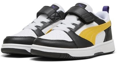 PUMA Rebound V6 Lo AC+ PS, Scarpe da Ginnastica, Black-Yellow Sizzle White, 31 EU