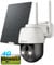 COCOCAM 4G LTE Camara Vigilancia Exterior Solar Sin WiFi con Tarjeta SIM, 2K PTZ Inalámbrico, 10000mAh, 6W Panel Solar, Detección Humana PIR, Reconocimiento AI, IP66, Funciona con Alexa