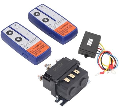 Wireless Winch Remote Control Kit, 12V 250A Winch Relay Remote Winch Controller Contactor Switch for ATV UTV SUV Boats Vehicles Trailers Trucks