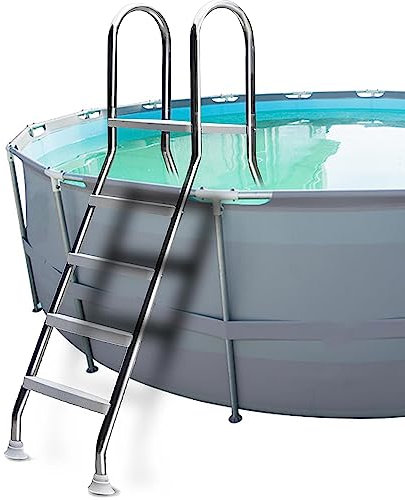 4 Step Swimming Pool Ladder, 52 Inch Above Ground Pool Steps, 304 Stainless Steel Pool Ladders Above Ground for Indoor/Outdoor Pools