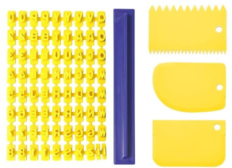 1 Molde Para Sellos De Galletas, 3 Raspadores, Sello Alfanumérico, Herramienta De Estampado, Fondant, Sello Para Galletas, Molde Para Cortar Fondant, Herramientas Para Hornear