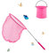Kapokr Kescher Kinder Teleskop Schmetterlingsnetz with Faltbarer Eimer Kächersieb Kinder Fischernetz Kinder für Fangen von Insekten Fischen Outdoor Strand Garten Aktivitäten (Rosa)