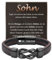 FAOMZQ Geschenke für Sohn, Lederarmband mit Gravur für Sohn, Sohn Armband Geschenke von Mama Papa Eltern zum Geburtstag Weihnachten Abschluss Einschulung