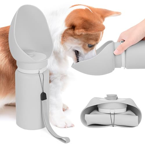Portable Dog Water Bottles for Walking, 550 ml/19 oz Dog Travel Water Bottle, Foldable Water Bottle for Dogs, Dog Drinking Bottle Portable Dog Water Dispenser Pet Water Bottle, Dog Walking Accessories