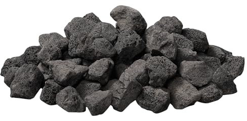 4,5 kg 3-5,1 cm schwarze Lavasteine für Innenkamine, Outdoor-Gas-Feuertische, Feuerstellen, Gartenlandschaftsbau Dekoration