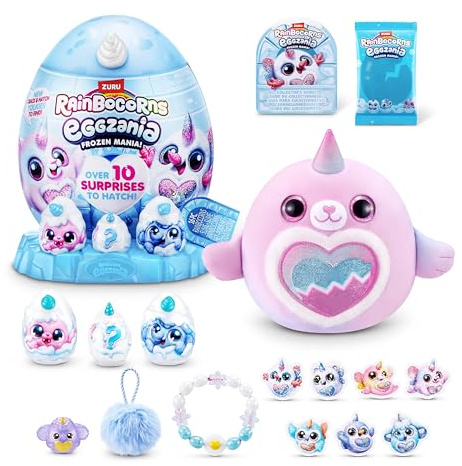 Rainbocorns Eggzania Frozen Mania by ZURU, Collectible Plush Toy for Girls 3+, Glacia