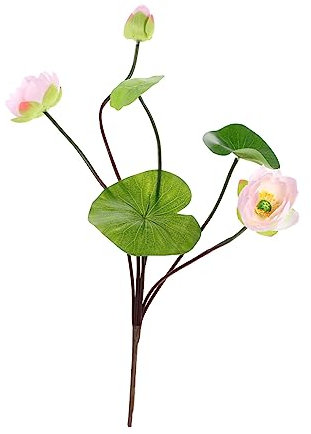 ABOOFAN Hawaii Familienfeier Künstliche Lotusblume Dekoration Realistisch Gestaltetes Lotusblütenarrangement in Sanftem Rosa Für Innendekoration Und Kreative Anlässe