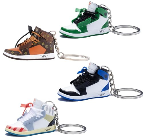 3D Mini shoe keychain Novelty and interesting gadgets decorations Birthday Parties gifts, 4-color(a Single Shoe)-2, Mini