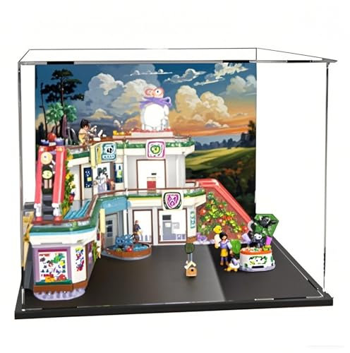 Acrylic Display Box, Compatible with Lego 42604 Good Friends Series Heartlake City Mall Moon Kit, Collectible Gift Display Box, Organizer (Box Only)