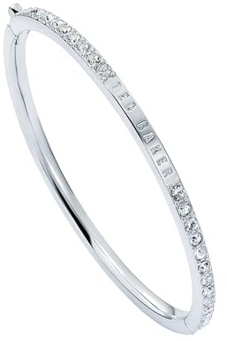 Ted Baker Claudia Narrow Crystal Hinged Bangle Bracelet for Women (Silver/Crystal)