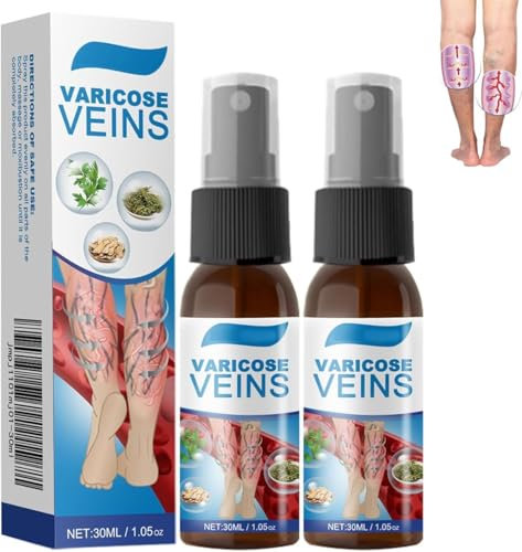 PHFTRCEW 2 Sprays Herbales Timilk Veinguard, Spray Calmante Profesional para Venas Varicosas, Tratamiento Natural para Venas Varicosas en Piernas, Mejora la Apariencia