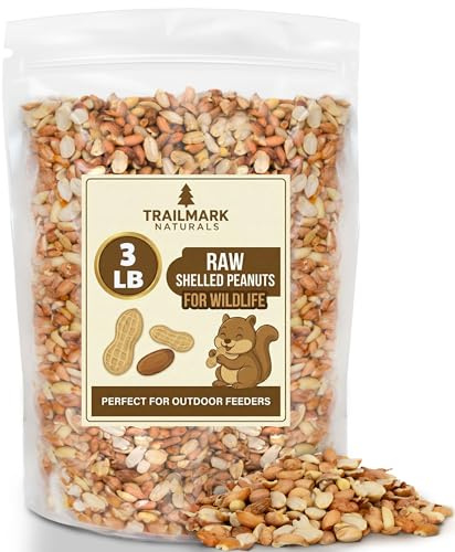 Trailmark Naturals - 3 LB - Raw Shelled Peanuts For Squirrels, Out of Shell Peanuts For Birds and Wildlife- Squirrel Food, Wild Bird Seed - Grown in The USA