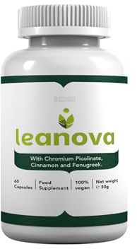 Leanova Vegan Food Supplement, 60 Capsules, with Magnesium, Cinnamon and Fenugreek Extract, 30g