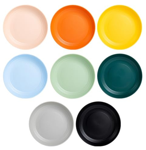 burkfeeg Set da 8 piatti in plastica, piatti da campeggio riutilizzabili