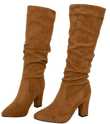 Onsoyours Stivali da Donna, Camoscio, con Tacco a Blocco, Casual Boots