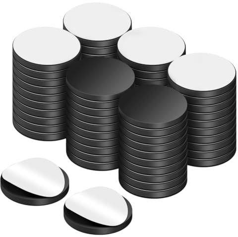 ABOHU 80 Pièces d’Aimants Ronds Adhésifs - Diamètre 20mm, Aimants Souples pour Tableaux Magnétiques, Réfrigérateur et Artisanat